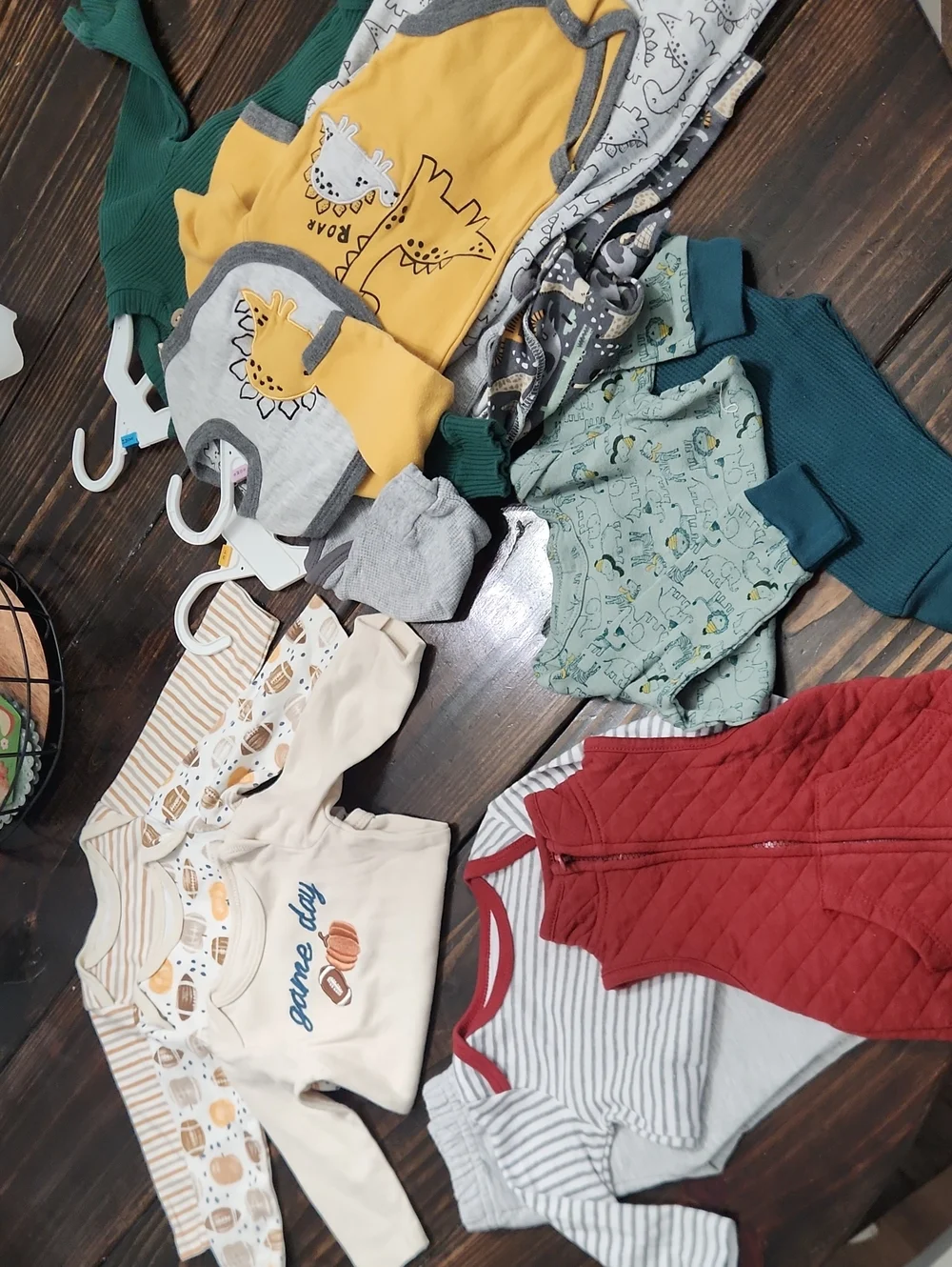 Assorted 3-6 Month Baby Boy Bundle - Yellow, Green, Red, Cream, Gray